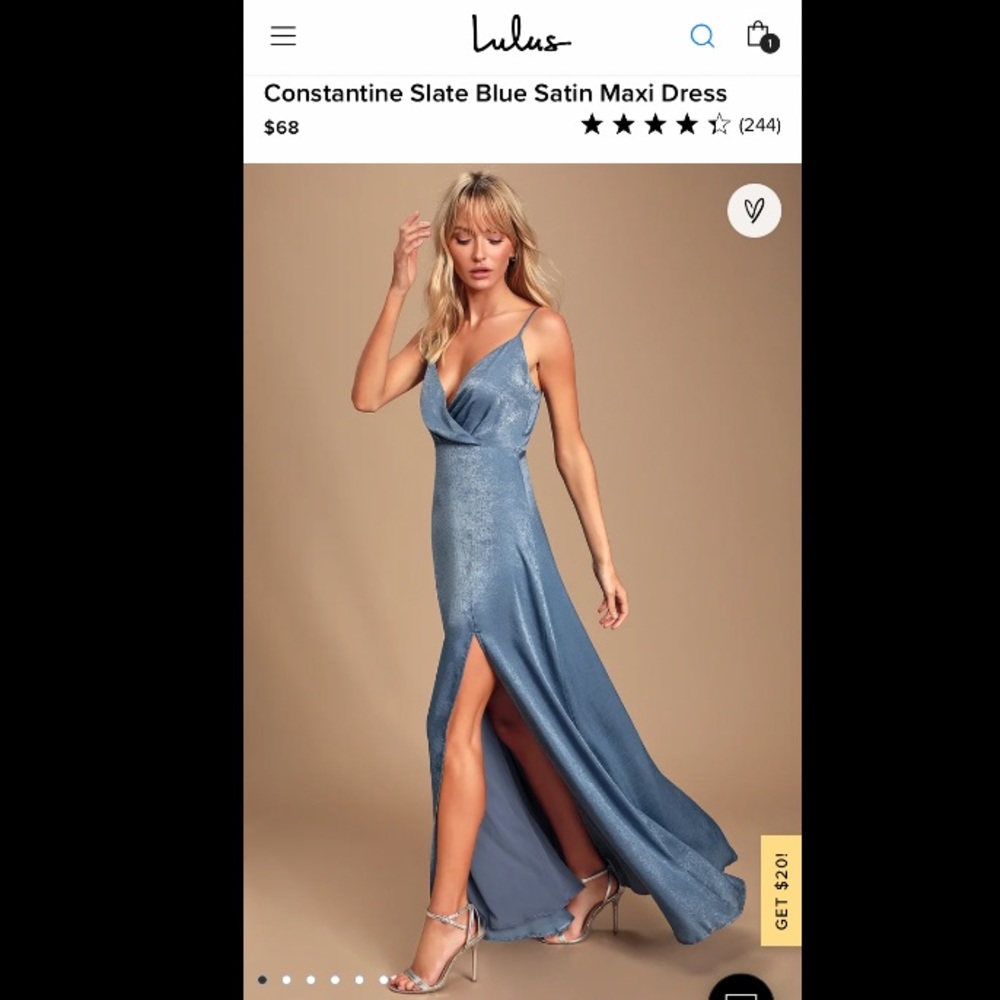 Lulus Constantine Slate Blue Satin Dress 💙